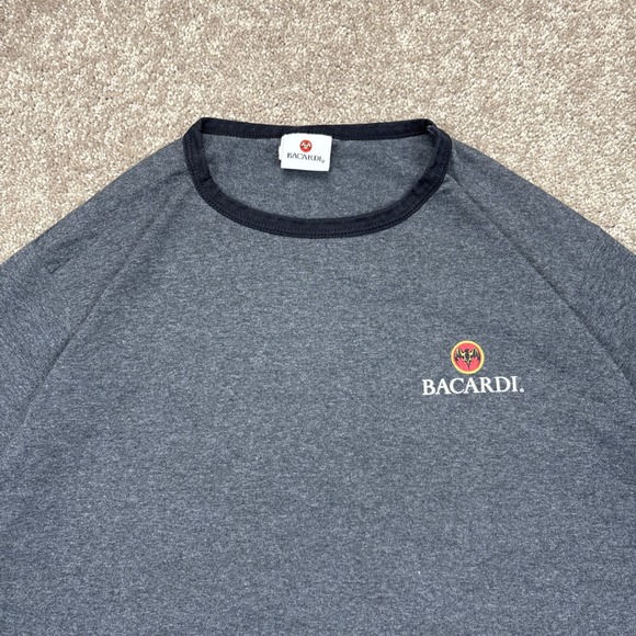 Vintage 90s Bacardi Ringer T Shirt Large - Picture 2 of 5